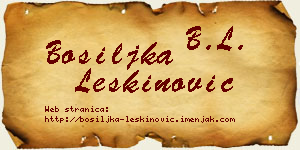 Bosiljka Leškinović vizit kartica
